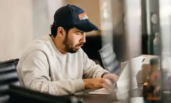 Man working on laptop